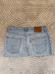 Light Blue Denim Skirt Silver Sparkle