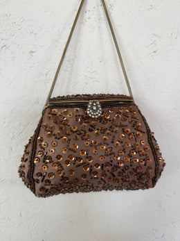 Y2K Brown Beaded Bag