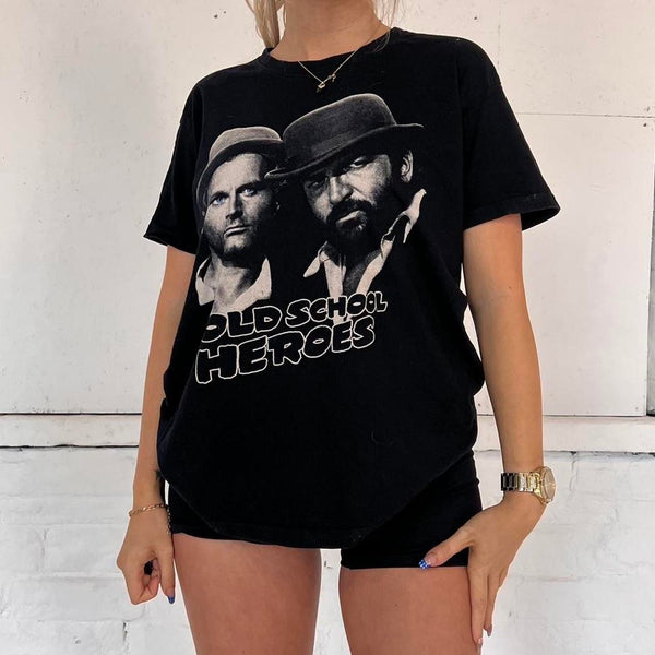 Vintage Black Graphic T-Shirt - L