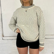 Vintage Chunky Patterned Knit Jumper - M