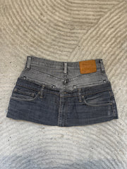 READY TO WEAR: Grey Double Denim Skirt UK10