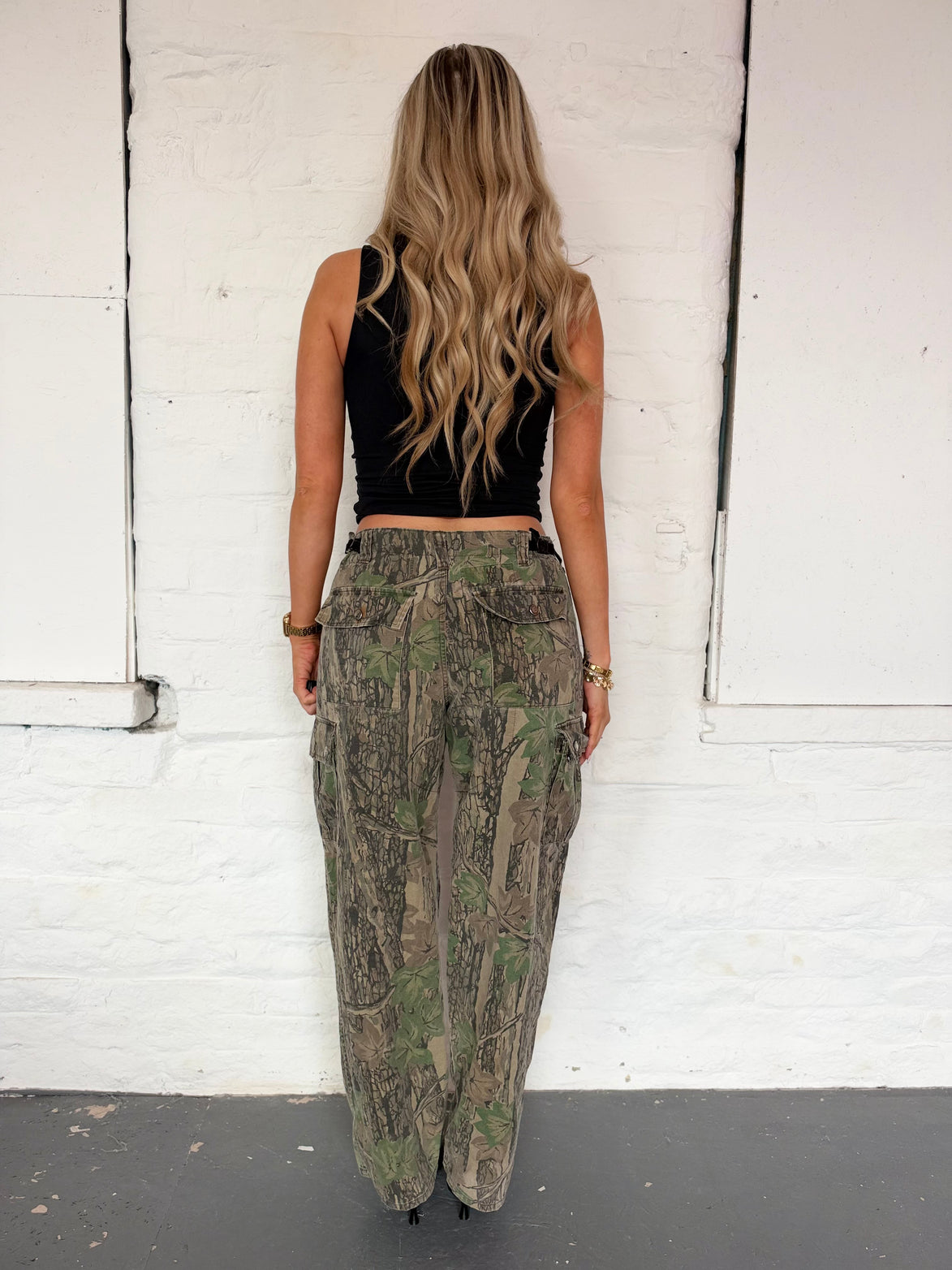 VINTAGE CAMO TROUSERS UK M