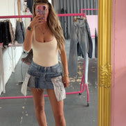 Outer Pocket Denim Skirt