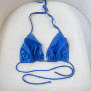 Metalic Blue Y2K Bikini Top - S/M