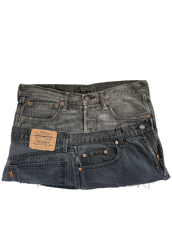 READY TO WEAR: Twisted Grey Denim Skirt UK10