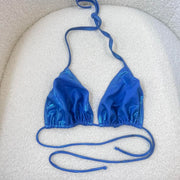 Metalic Blue Y2K Bikini Top - S/M