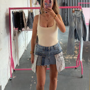 Outer Pocket Denim Skirt