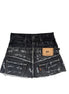 READY TO WEAR: Distressed Double Denim Skirt UK6
