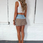 BEIGE & BLUE DOUBLE DENIM