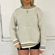 Vintage Chunky Patterned Knit Jumper - M