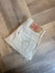 Neutral Distressed Denim Skirt