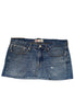 READY TO WEAR: Mid Blue Denim Skirt Silver Sparkle UK12