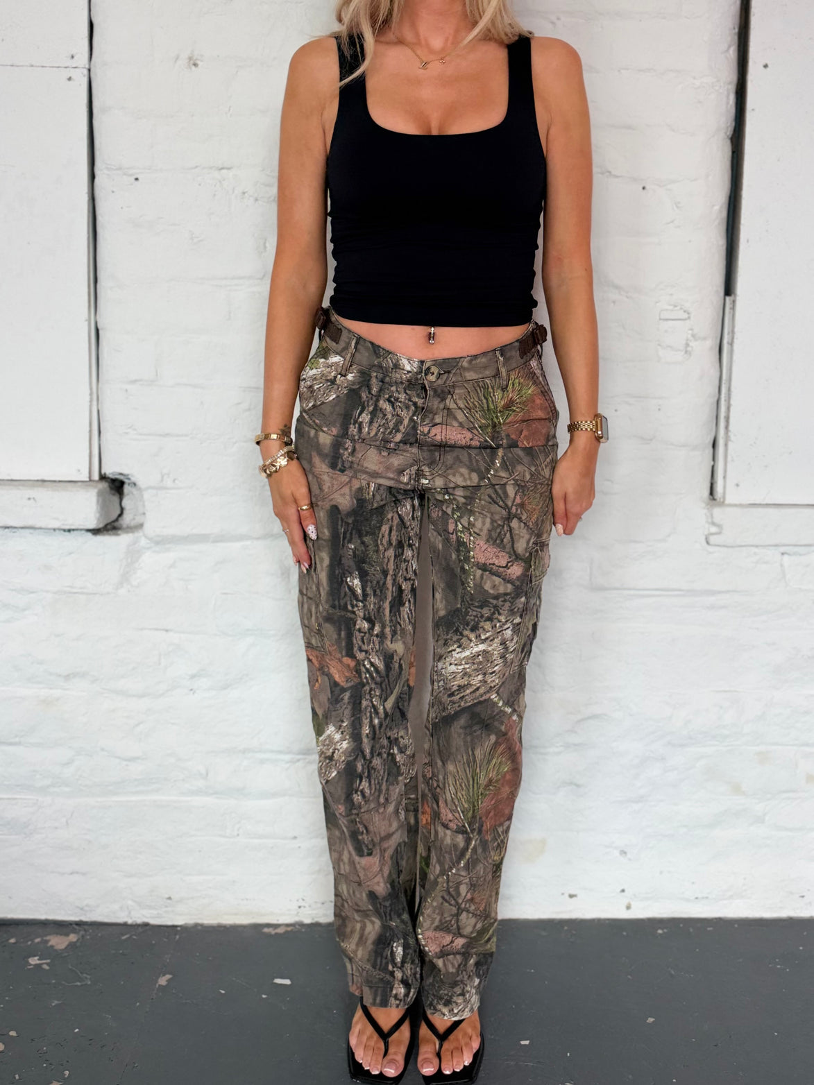 VINTAGE CAMO TROUSERS UK S