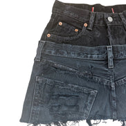 READY TO WEAR: Distressed Double Denim Skirt UK6