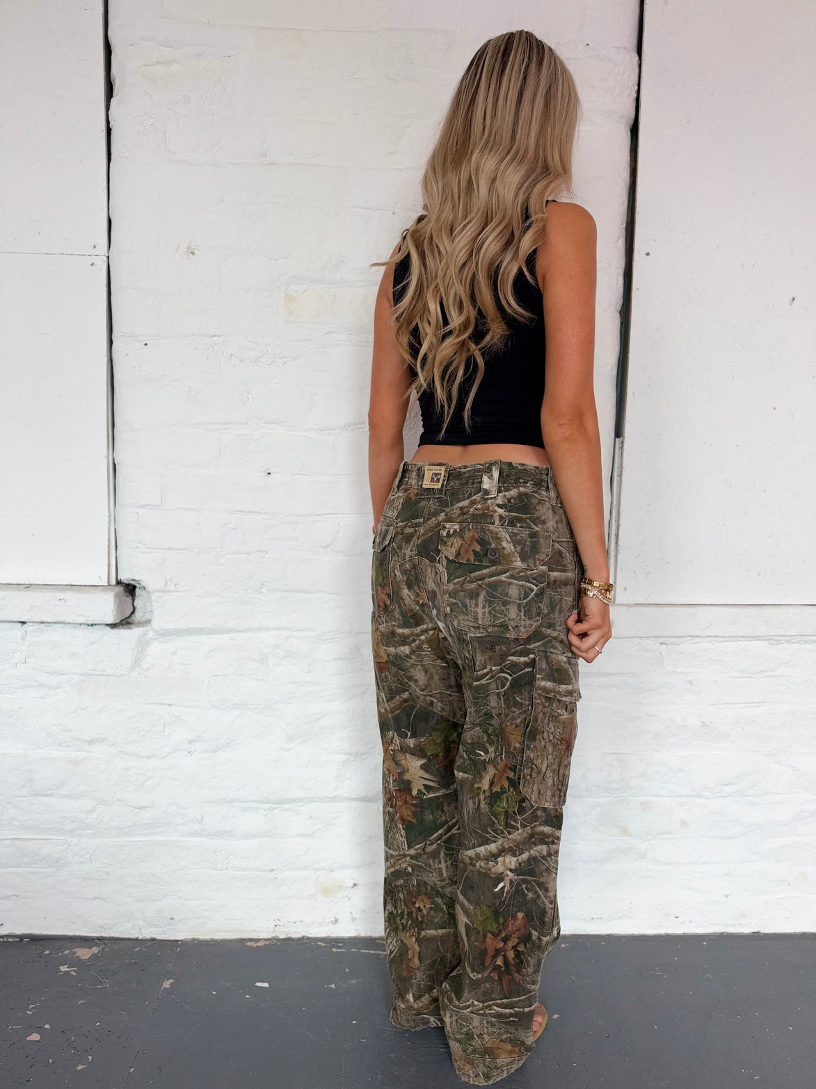 VINTAGE CAMO TROUSERS UK L