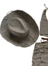 Handmade Beige Distressed Denim Cowboy Hat