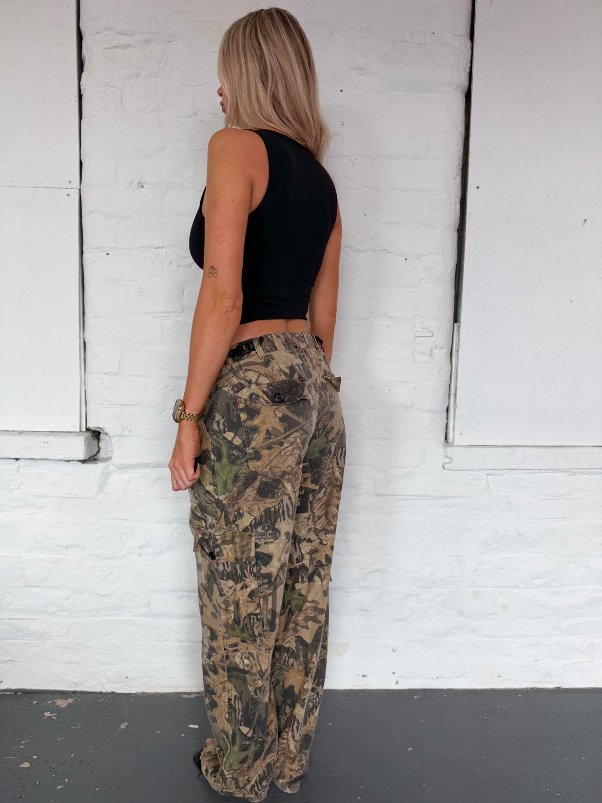 VINTAGE CAMO TROUSERS UK S-M