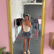 Denim Double Chain Skirt