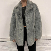 Vintage Faux Fur Coat - S/M
