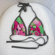 Pink/Green Y2K Bikini Top - S/M