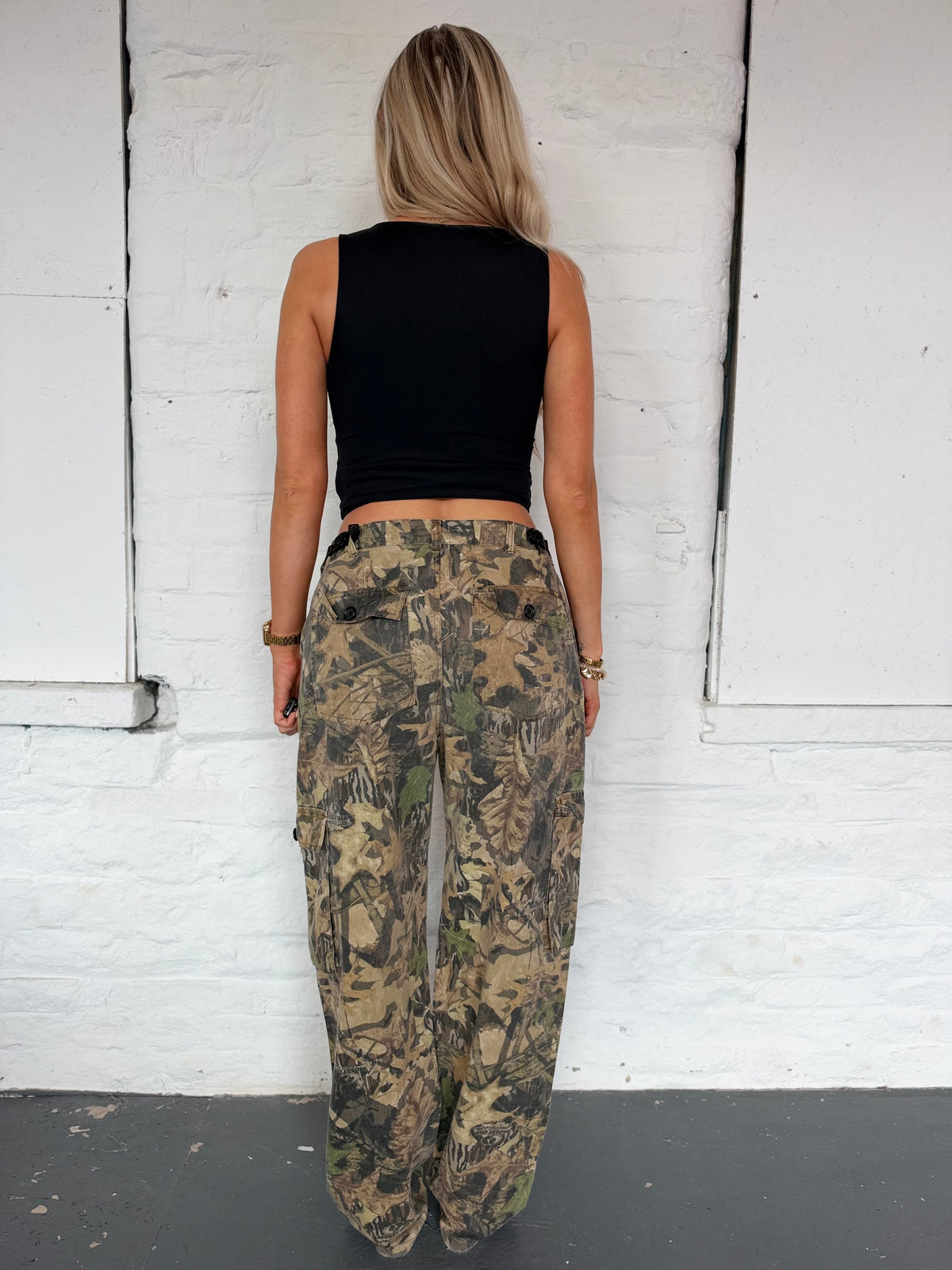 VINTAGE CAMO TROUSERS UK S-M
