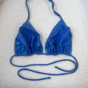 Metalic Blue Y2K Bikini Top - S/M