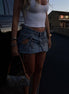 Denim Double Chain Skirt