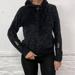 Vintage Ralph Lauren Velvet Zip Up Hoodie- S