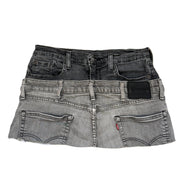 READY TO WEAR: Grey Double Denim Skirt UK8-10