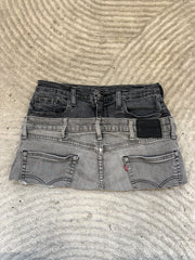READY TO WEAR: Grey Double Denim Skirt UK8-10