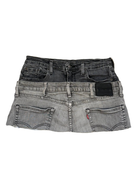 READY TO WEAR: Grey Double Denim Skirt UK8-10