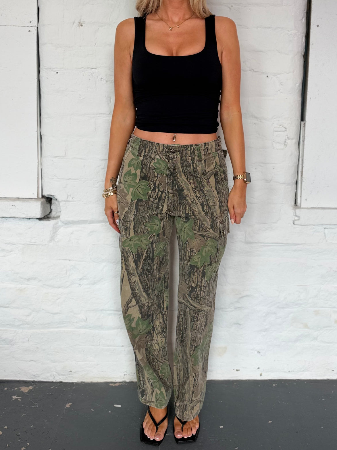 VINTAGE CAMO TROUSERS UK M