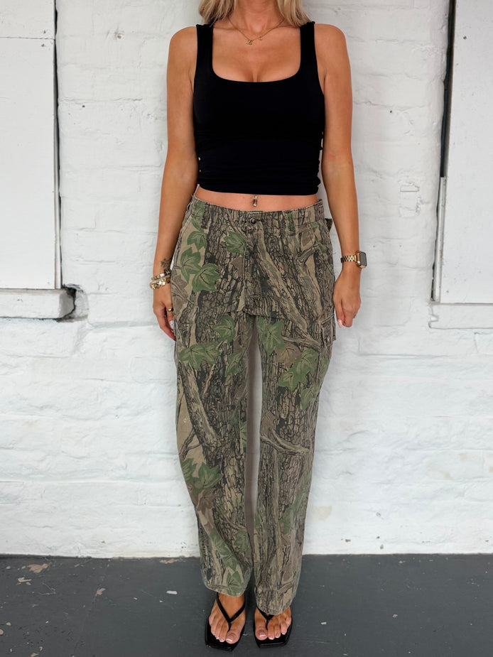 VINTAGE CAMO TROUSERS UK M