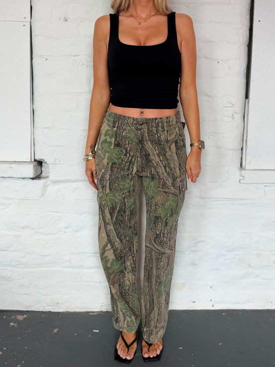 VINTAGE CAMO TROUSERS UK M