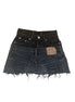 READY TO WEAR: Distressed Double Denim Skirt UK6