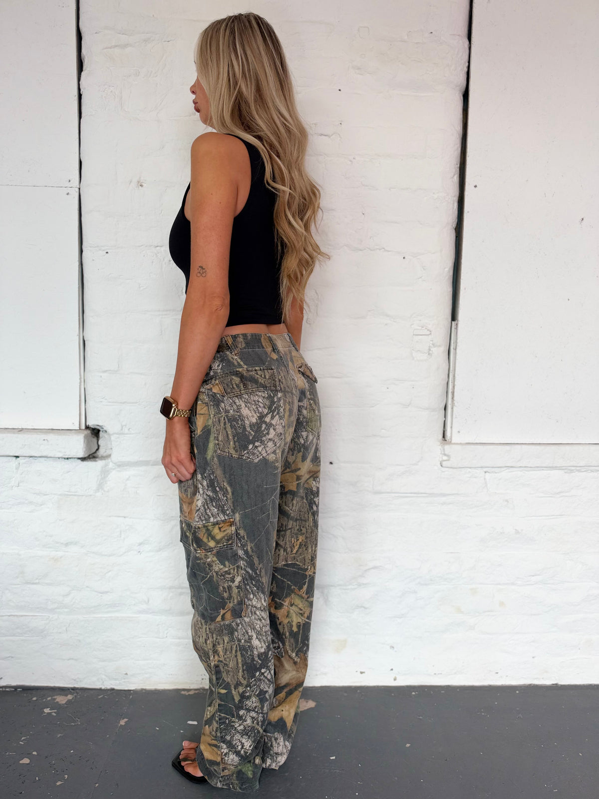 VINTAGE CAMO TROUSERS UK M