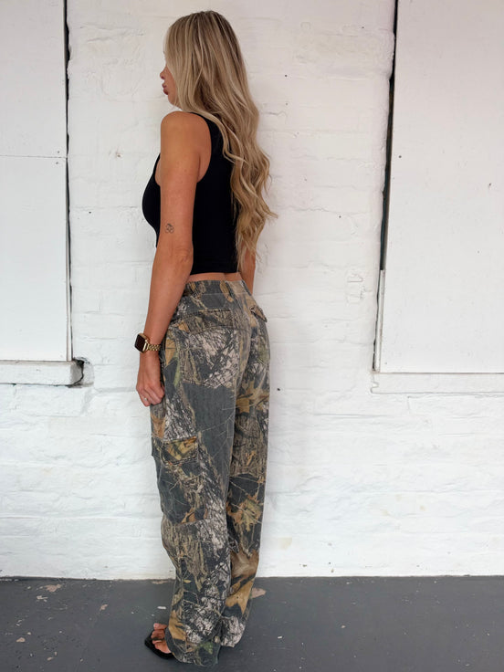 VINTAGE CAMO TROUSERS UK M