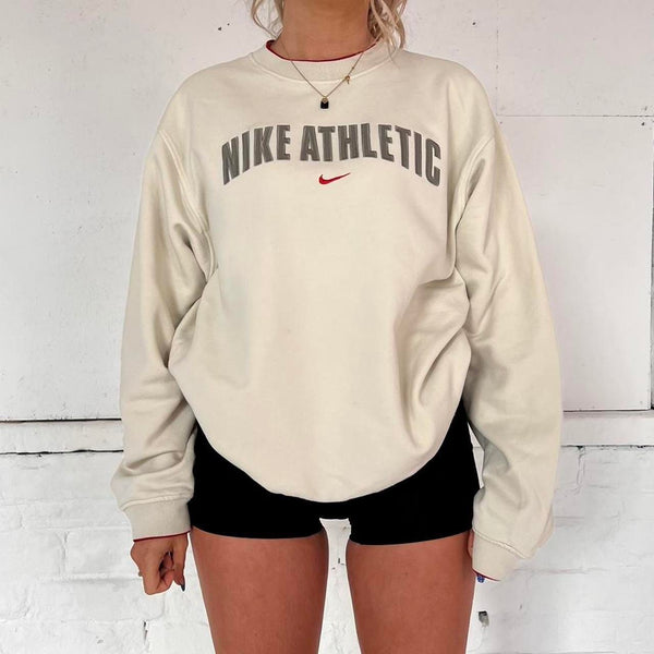 Cream Nike Athletic Sweatshirt- M