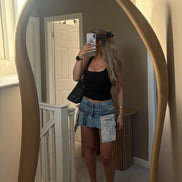 Outer Pocket Denim Skirt
