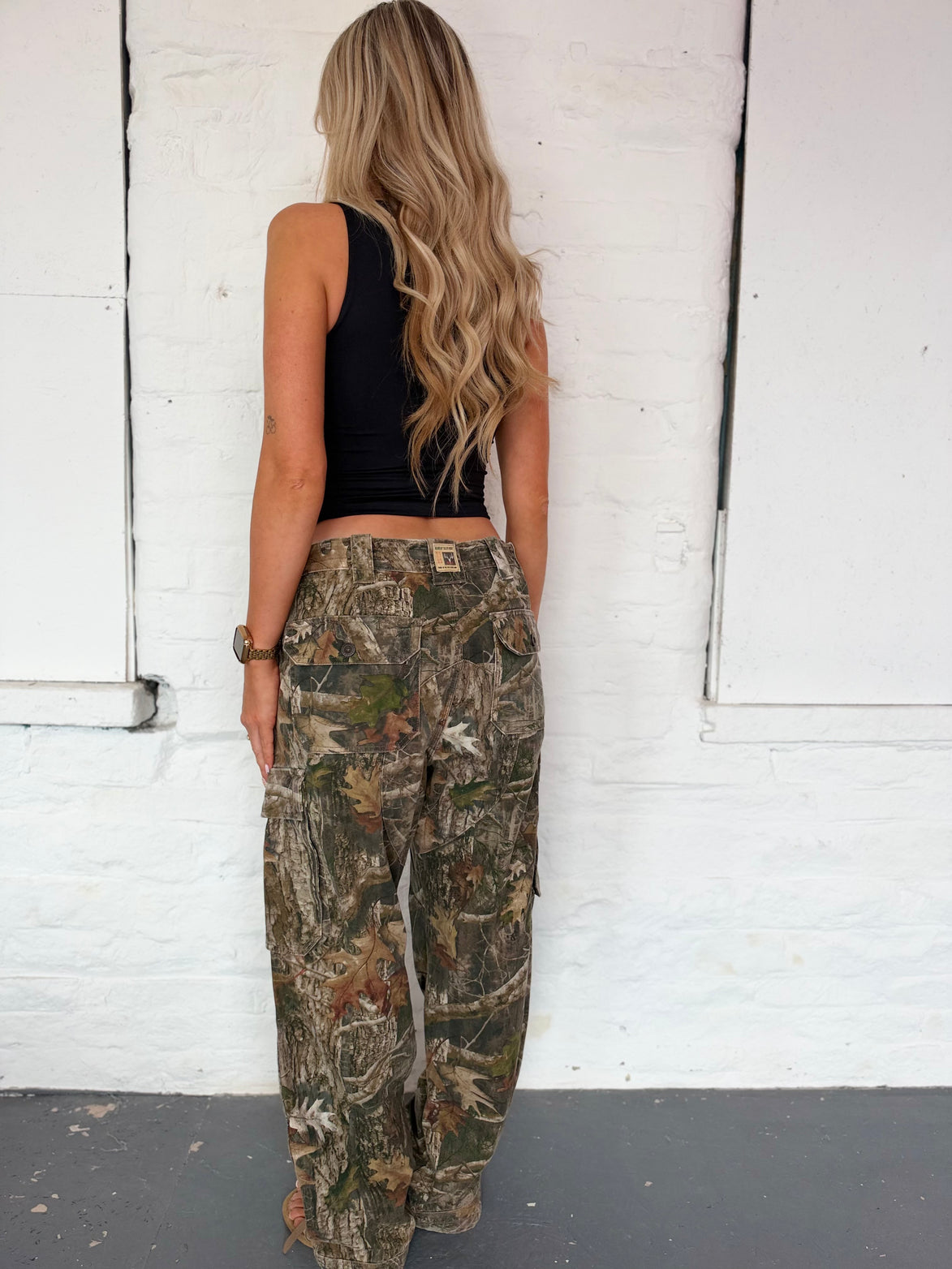 VINTAGE CAMO TROUSERS UK L