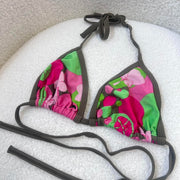 Pink/Green Y2K Bikini Top - S/M