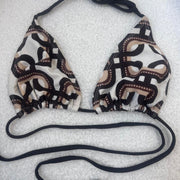 Brown Swirl Y2K Bikini Top - S