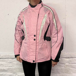Baby Pink Racing Motorcycle Jacket- S