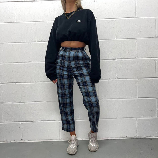 Vintage High Waisted Check Trousers - UK XS/W:24