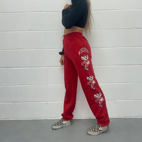 Vintage High Waisted College Graphic Joggers - S