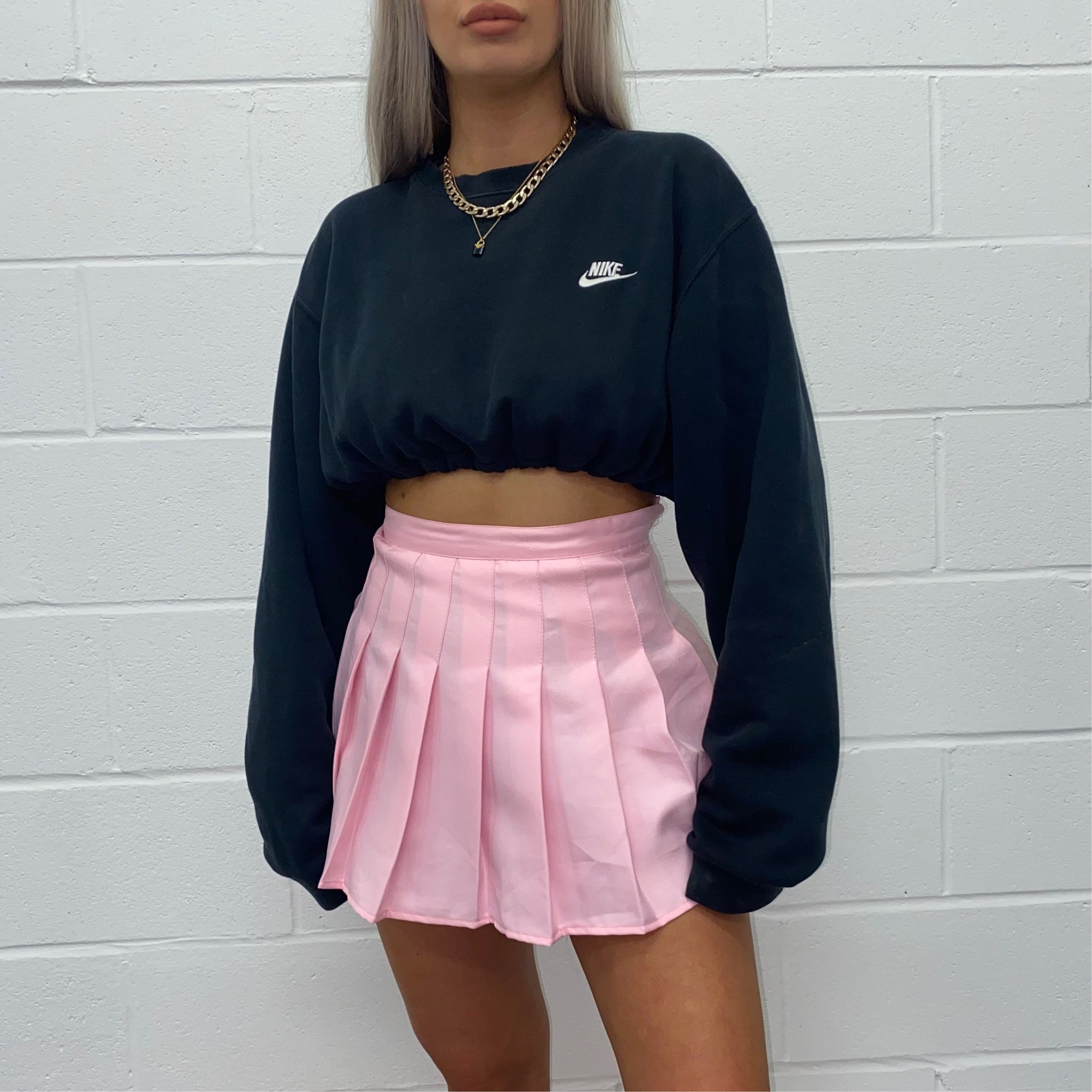 Vintage Baby Pink High Waisted Skirt - S